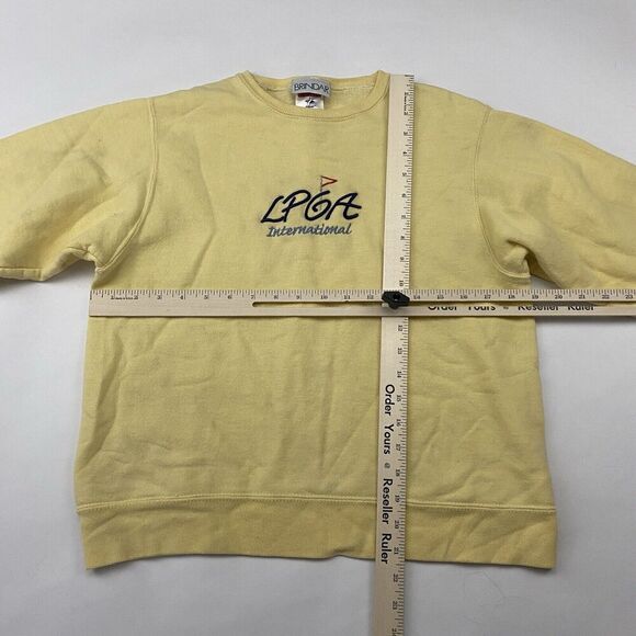 VTG BRINDAR LPGA International Golf Yellow Crewneck Pullover Sweatshirt Sz M - Picture 2 of 12